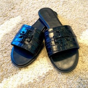 Tory Burch Black Everly Slides